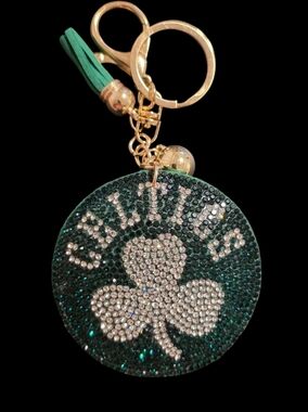 Boston Celtics Rhinestone Bag Charm⁸ Keychain
